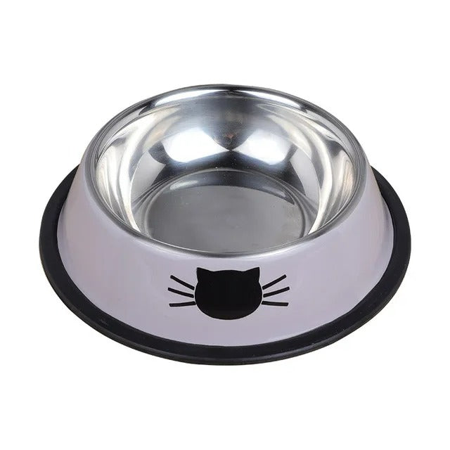 Bol de nourriture pour chat en acier inoxydable
